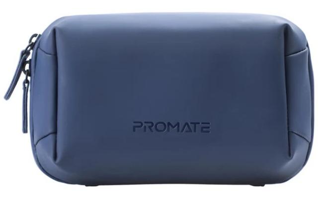 Promate Velvena Compact Tech Essential Organizer Pouch Bag with Multiple Compartments - Blue
